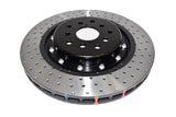 DBA 18-21 Subaru WRX STI Front 5000 Series 2-Piece Drilled Rotor w/Black Hat - DBA53050BLKXD-10