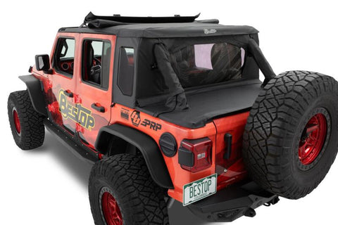 Bestop 18-26 Jeep Wrangler JL 2-Door Halftop Soft Top (Black Diamond) - 53905-35