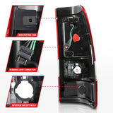 ANZO 1999-2002 Chevy Silverado 1500 LED Taillights Plank Style Black w/Clear Lens - 311324