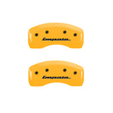 MGP 4 Caliper Covers Engraved Front & Rear Impala Yellow finish black ch - 14006SIMPYL