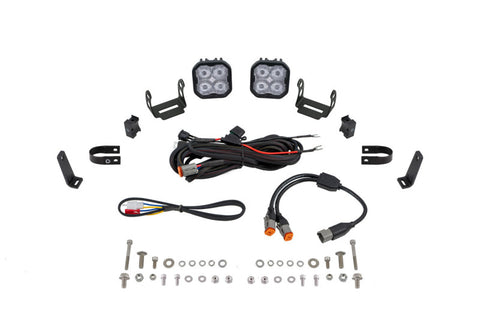 Diode Dynamics SS3 LED Bumper 1 1/4 In Roll Bar Kit Sport - White SAE Fog (Pair) - DD7692
