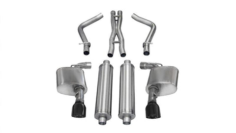 Corsa 2012-2014 Dodge Charger SRT-8 6.4L V8 Black Xtreme Cat-Back Exhaust - 14464BLK