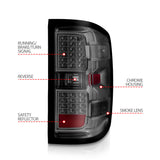 ANZO 15-19 Chevy Silverado 2500HD/3500HD (Factory Halogen Only) LED Tail Lights Smoke w/Clear Lens - 311424