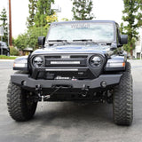 Westin 18-20 Jeep Wrangler WJ2 Full Width Front Bumper w/LED Light Bar Mount Textured Black - 59-80125