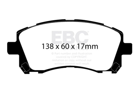 EBC 98-02 Subaru Forester 2.5 Yellowstuff Front Brake Pads - DP41134R
