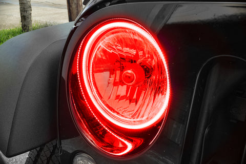 Oracle Jeep Wrangler JK 07-17 LED Waterproof Halo Kit - ColorSHIFT w/ Simple Controller - 3943-504