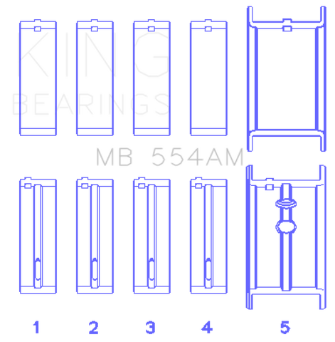 King GM 265/283/302/327 8 Cyl (Size STD) Main Bearing Set - MB554AM