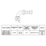 Mishimoto 90 Degree Push Lock Fitting - 8AN - MMFT-PL-890