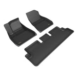 3D MAXpider 20-22 Tesla Model 3 Kagu 1st & 2nd Row Floormats - Black - L1TL02601509