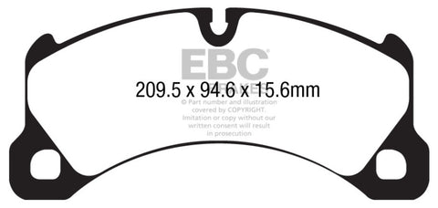 EBC 10+ Porsche Cayenne 3.6 Yellowstuff Front Brake Pads - DP42162R