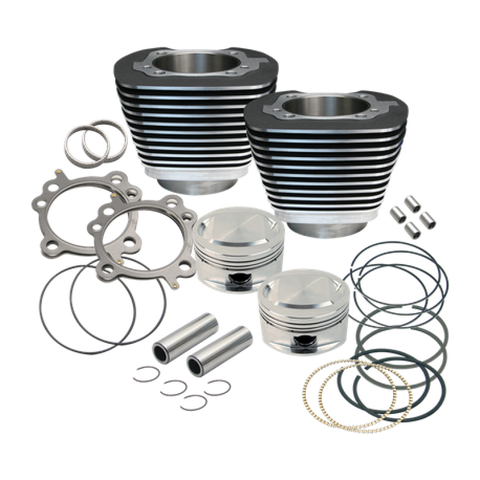 S&S Cycle 99-06 BT Replacement 3-7/8in Bore Cylinder & Piston Kit For S&S 95in Big Bore Kits- Wblack - 910-0204