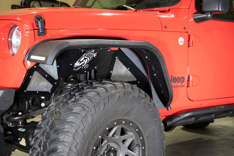 Fishbone Offroad 2018+ Jeep Wrangler JL Front Pair Aluminum - Black Powdercoat Inner Fenders - FB33130F