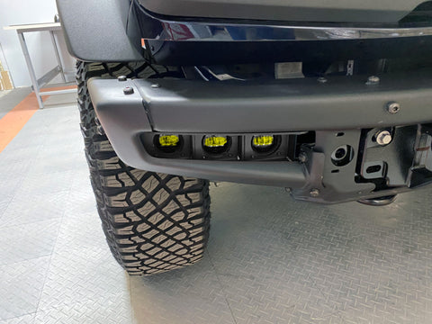ORACLE Lighting 21-22 Ford Bronco Triple LED Fog Light Kit for Steel Bumper - Yellow - 5890-006