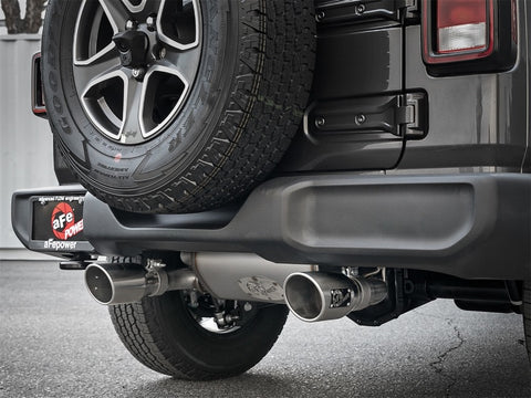aFe Rebel Series 2.5in 409 SS Axle-Back Exhaust w/ Polished Tips 2018+ Jeep Wrangler (JL) V6 3.6L - 49-48067-P