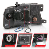 ANZO 2004-2008 Ford F-150 Projector Headlights w/ Halo and LED Black G2 - 111204