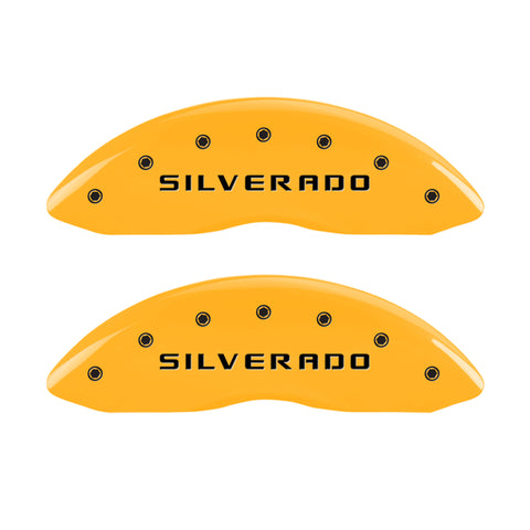 MGP 2 Caliper Covers Eng Front Silverado Yellow Finish Blk Char 05 Chevy Silverado 1500 - 14238FSILYL