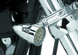 Bikers Choice Chrome Mini LED Turn Signals W/ 41 MM Clamp Universal Custom Pr - 482422