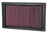 K&N Replacement Air Filter Peugeot / Citroen - 10.875in O/S L x 6.563in O/S W x 1.625in H - 33-2998