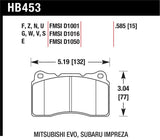 Hawk 03-06 Evo / 04-09 STi / 09-10 Genesis Coupe (Track Only) / 2010 Camaro SS HT-10  Race Front Bra - HB453S.585