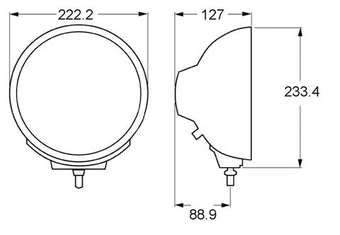Hella Rallye 4000 series BlackEuro Beam 12V Halogen Lamp with Position Lamp - H12560031
