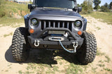 DV8 Offroad 07-18 Jeep Wrangler JK/JL FS-15 Steel Stubby Front Bumper w/ Fog Lights - FBSHTB-15