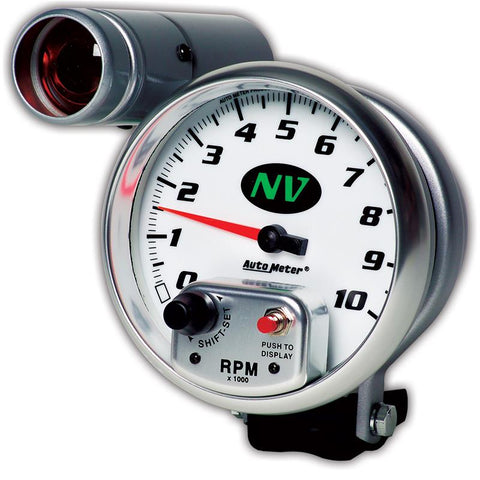 AutoMeter Gauge Tachometer 5in. 10K RPM Pedestal W/ Ext. Shift-Lite NV - 7499
