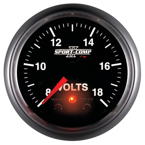 Autometer Sport-Comp II 2-1/16in Digital Voltmeter Gauge - 18V - 3683