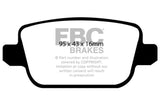 EBC 06+ Volvo S80 3.2 (300mm Front Rotors) Greenstuff Rear Brake Pads - DP21933