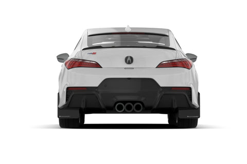 Rally Armor 23-24 Acura Integra Type S Black Mud Flap w/White Logo - MF129-UR-BLK-WH