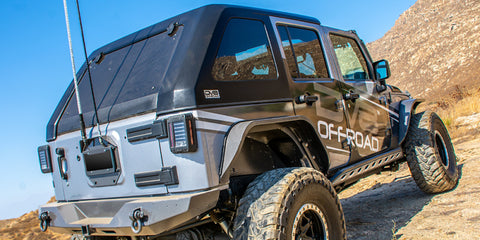DV8 Offroad 07-18 Jeep Wrangler JK 2 Piece Fast Back Hard Top 4 Door - Black (DS Only) - HT07FB42