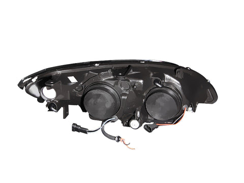 ANZO 2004-2005 Honda Civic Projector Headlights w/ Halo Black - 121059