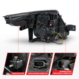 ANZO 11-15 Ford Explorer (w/Factory Halogen HL Only) Projector Headlights w/Light Bar Black Housing - 111575