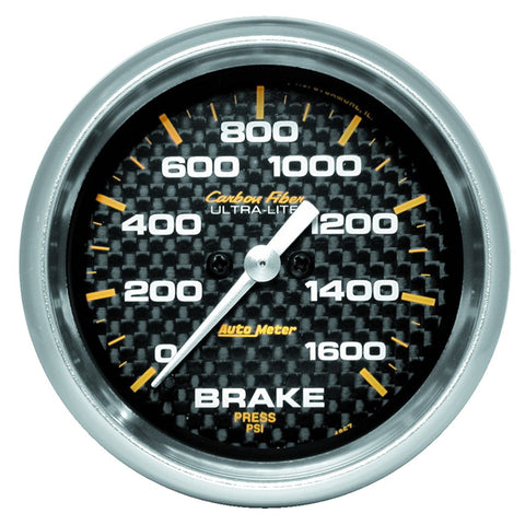 AutoMeter Gauge Brake Pressure 2- 5/8in 1600PSI Digital Stepper Motor - Carbon Fiber - 4867