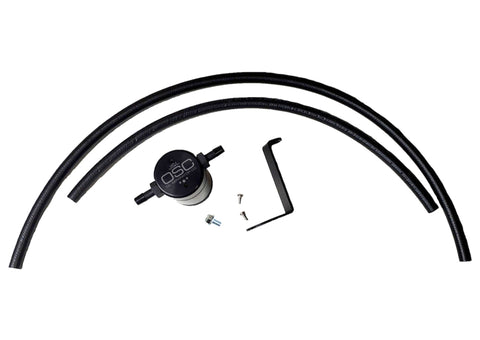 J&L 16-23 Infiniti Q50/Q60 3.0T Oil Separator 3.0 Driver Side - Black Anodized - 3110D-B