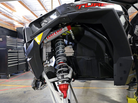 aFe 14-16 Polaris RZR 925/1000cc Sway-A-Way 2.5 Front Coilover Kit w/ Remote Reservoirs and Comp Adj - 851-5600-01-CA