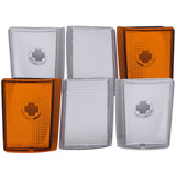 ANZO Corner Lights 1988-1993 Chevrolet C1500 Euro Corner Lights 4 Crystal Chrome / 2 Crystal Amber - 521032