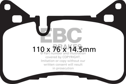 EBC 14 Mercedes-Benz C63 AMG (W204) 6.2 Yellowstuff Rear Brake Pads - DP42117R