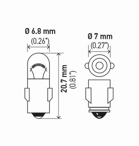 Hella Bulb 3898 12V 2W Ba7S T2 (2) - 3898TB