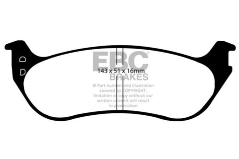 EBC 06-10 Ford Explorer 4.0 2WD Greenstuff Rear Brake Pads - DP61805