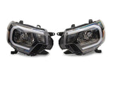 Raxiom 12-15 Toyota Tacoma Axial Series Headlights w/ LED Bar- Blk Housing (Clear Lens) - TT21847