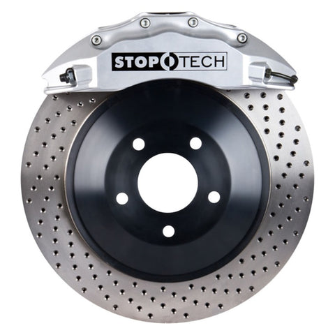 StopTech 08-13 Toyota Land Cruiser Front BBK w/ Silver ST-65 Calipers Drilled 380x35mm Rotor - 82.874.6D00.62