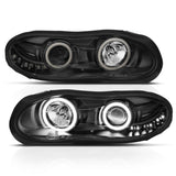 ANZO 1998-2002 Chevrolet Camaro Projector Headlights w/ Halo Black - 121160