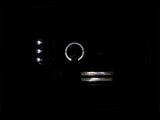 ANZO 1992-1996 Ford F-150 Projector Headlights w/ Halo Black w/ Side Markers and Parking Lights - 111184
