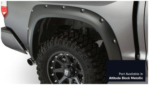 Bushwacker 16-18 Toyota Tundra Fleetside Pocket Style Flares 4pc - Midnight Black - 30918-43