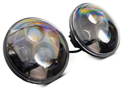 Raxiom 07-18 Jeep Wrangler JK 7-In LED Headlights- Blk Housing (Clear Lens) - J154695