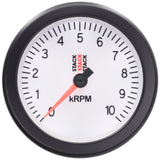 Autometer Stack Sport 88mm 0-10K RPM Tachometer - White - ST100-010W