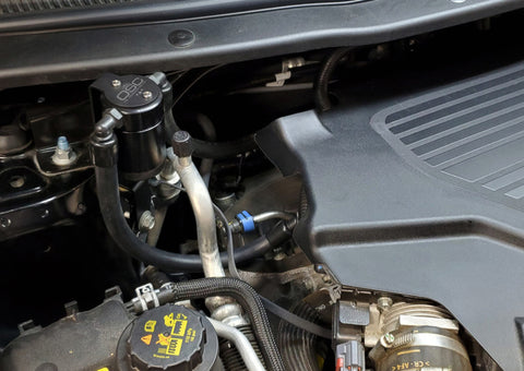 J&L 13-19 Ford Explorer Sport EcoBoost V6 Passenger Side Oil Separator 3.0 - Black Anodized - 3022P-B