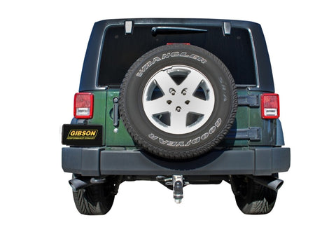 Gibson 10-11 Jeep Wrangler JK Sport 3.8L 2.5in Cat-Back Dual Extreme Exhaust - Black Elite (Ceramic) - 17306-B