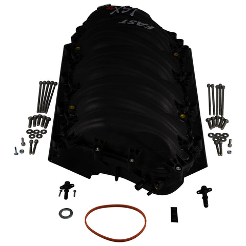 FAST LSXR 102MM Rect Port Intake Manifold - Black w/ 102MM Big Mouth Billet Throttle Body (Kit) - 146102B-KIT