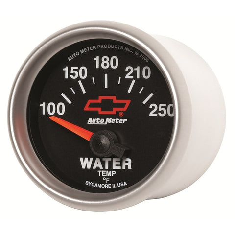 Autometer GM Bowtie Black 2-1/16in 100-250 F Pedestal Electronic Water Temp Gauge - 3637-00406